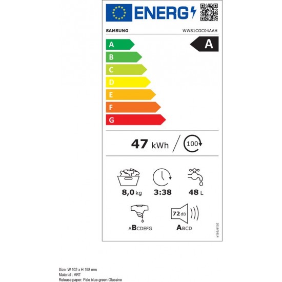 SAMSUNG WW81CGC04AAH Wasmachine 8KG 5000-serie