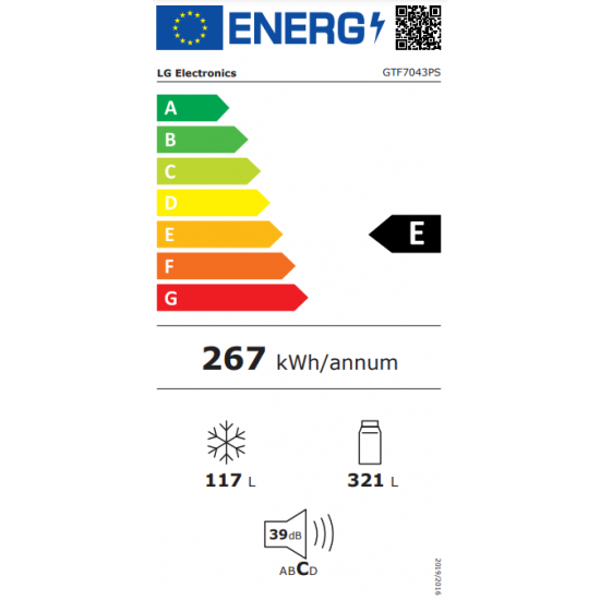 LG GTF 7043PS Koelcombinatie E