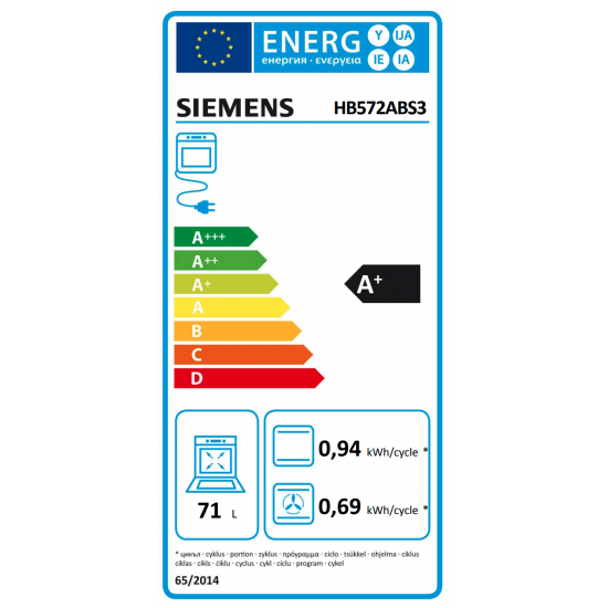 SIEMENS HB572ABS3 IQ300 multifunctionele oven - 60cm