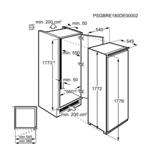 AEG ABE818E6NS Diepvriezer Inbouw - Nofrost - 178 cm - E