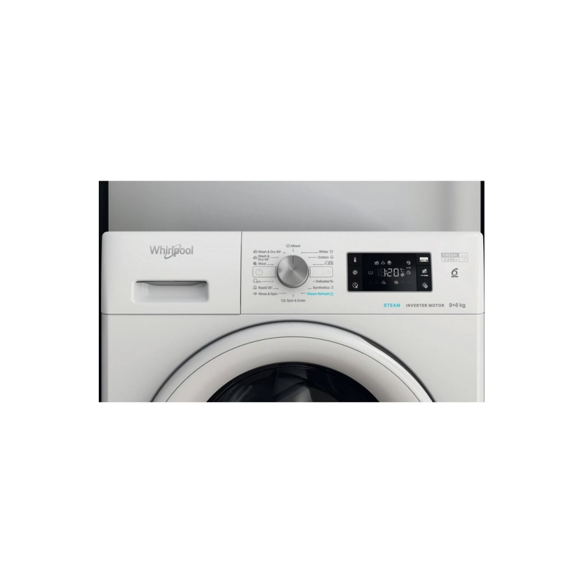 FFD9469EBVBE2-1000x1000w whirlpool ffd9469ebvbe - wasmachine - a klasse - voorbelading - 9 kg - 1400 toeren - wit - afbeelding 3