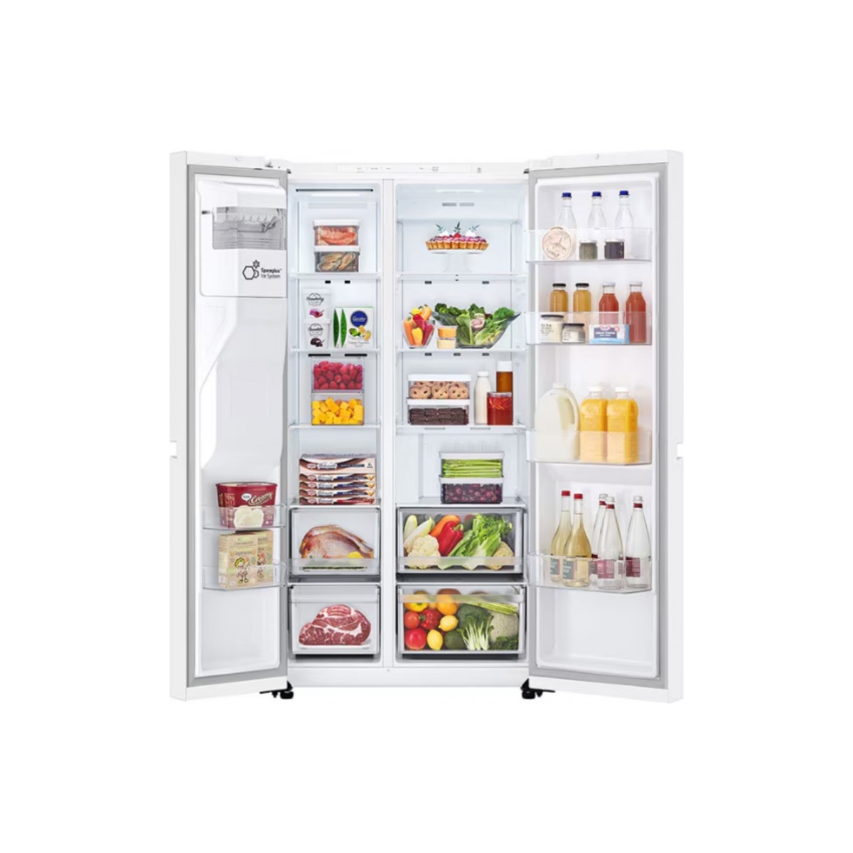 lg gslc40swpe 638l side by side (wit), energieklasse e, water-/ijsdispenser met wateraansluiting, smart diagnosis - afbeelding 3