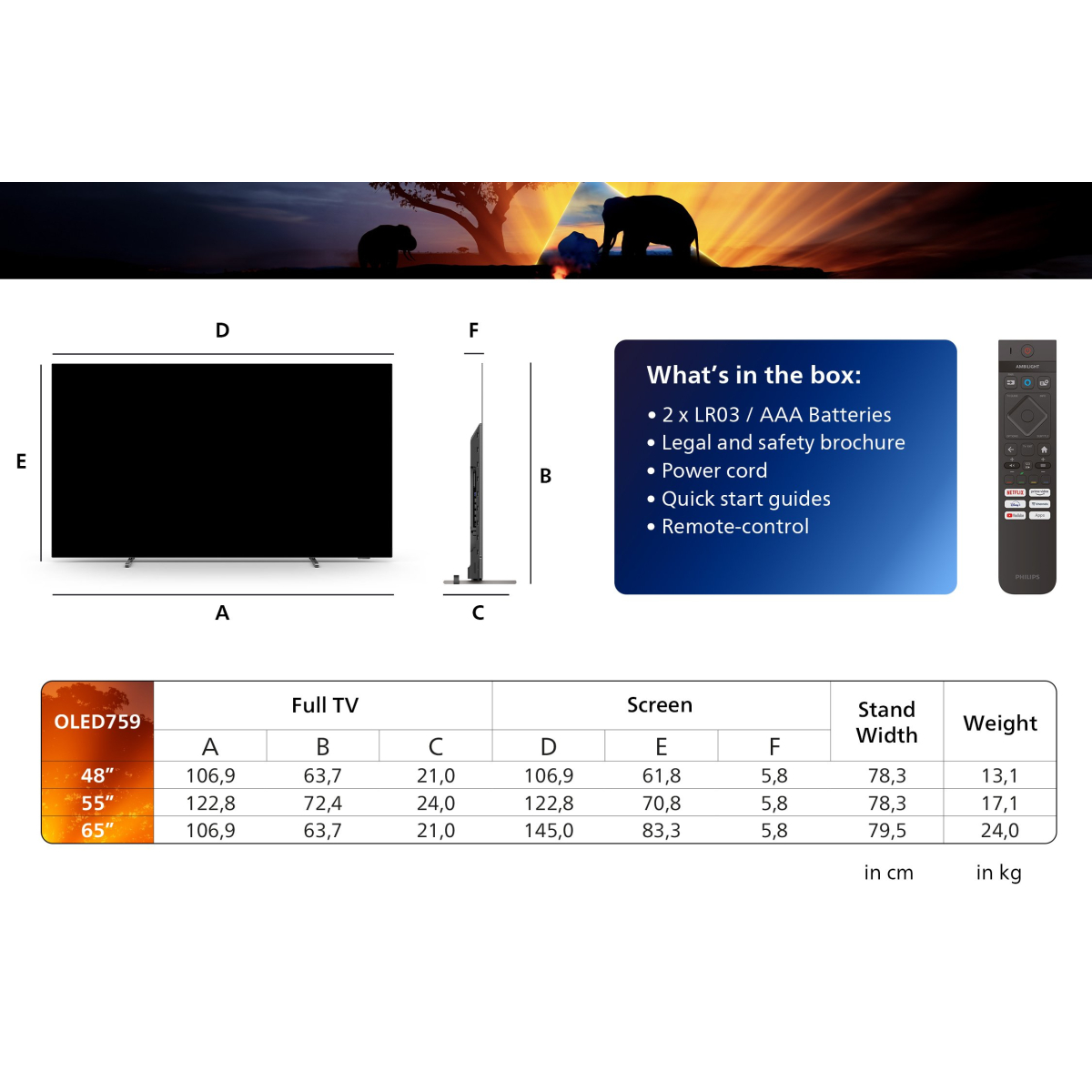 image 48" uhd | 4k ambilight tv i p5 ai perfect picture engine | titan os smart platform | dolby vision and dolby atmos 3