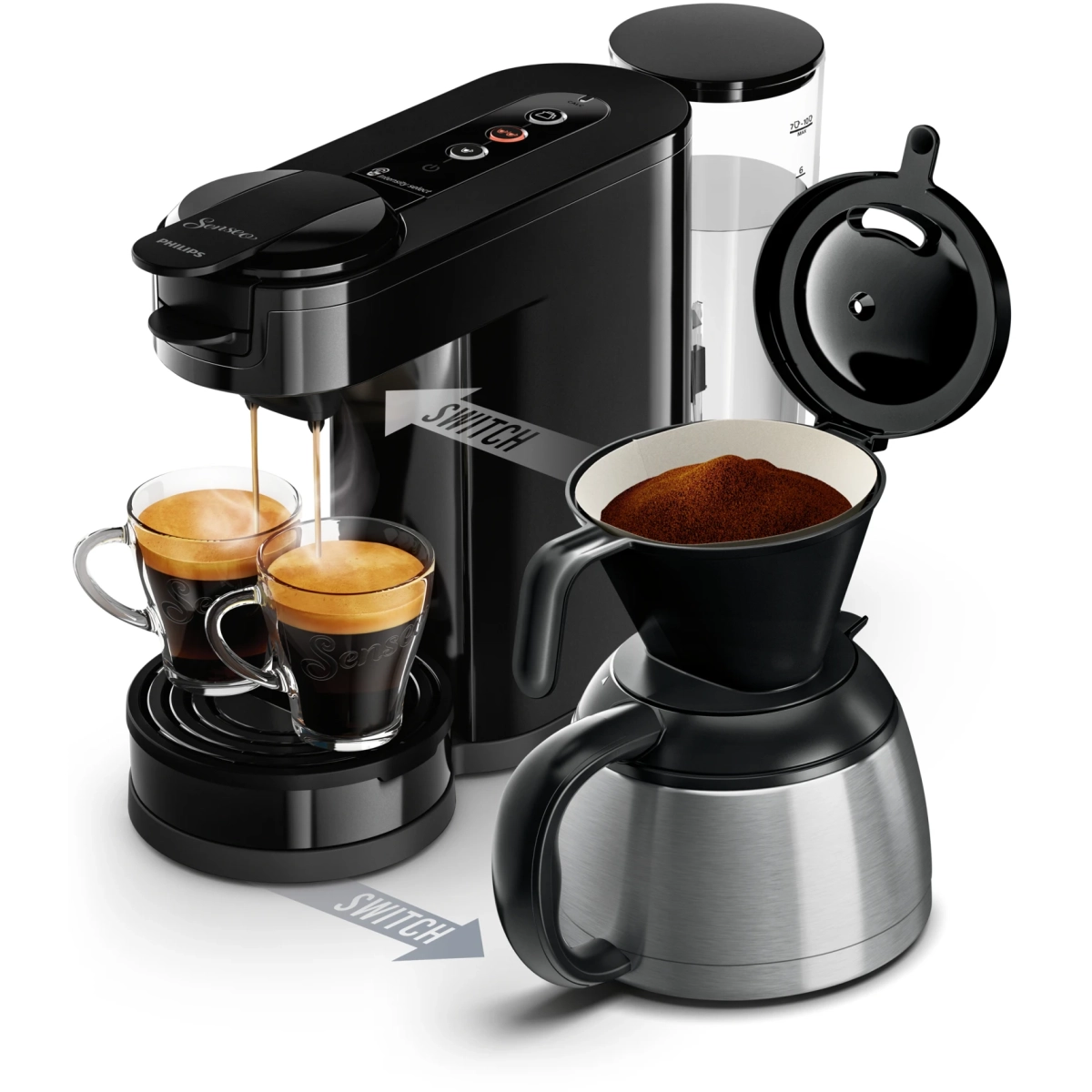 philips hd6592/64 senseo switch 2in1 koffiemachine zwart pad- en filterkoffiezetapparaat - afbeelding 5