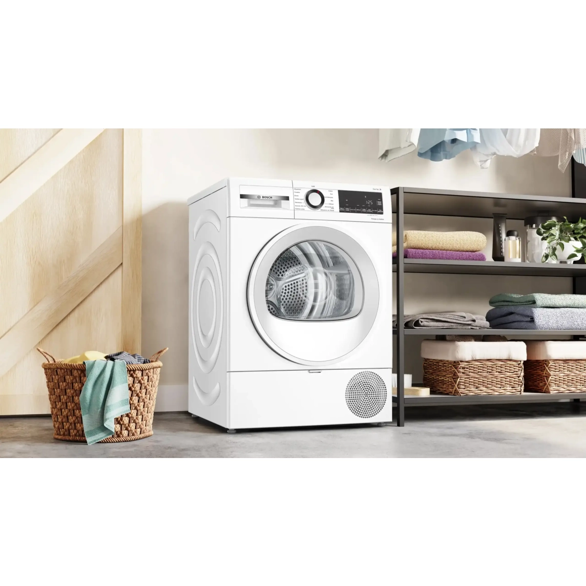 bosch serie 6 wqg1420dfr wasdroger vrijstaand voorbelading 9 kg wit - afbeelding 3