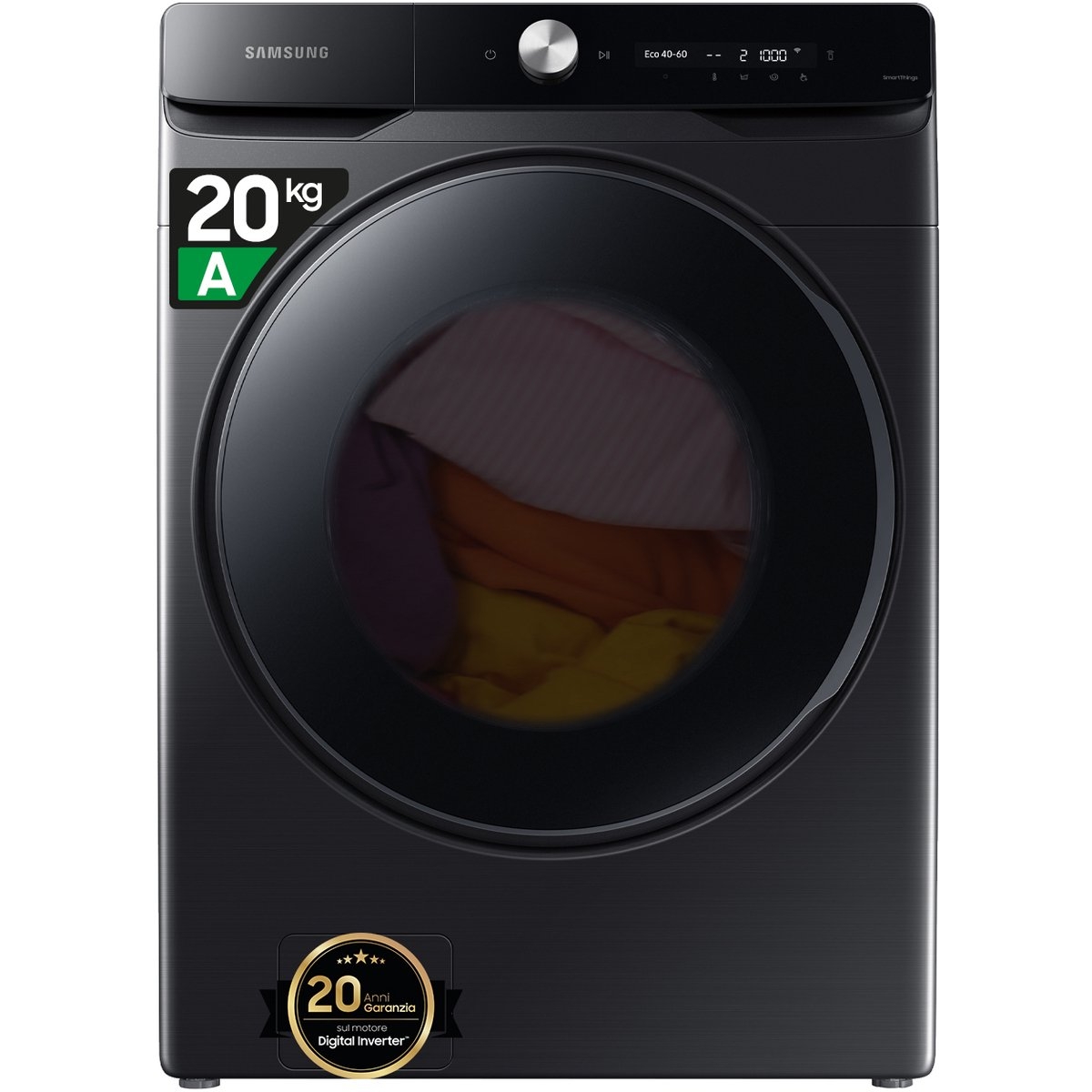 864x1200 samsung wf20dg8650bv/u3 wasmachine voorbelading 20 kg 1000 rpm zwart - afbeelding 1