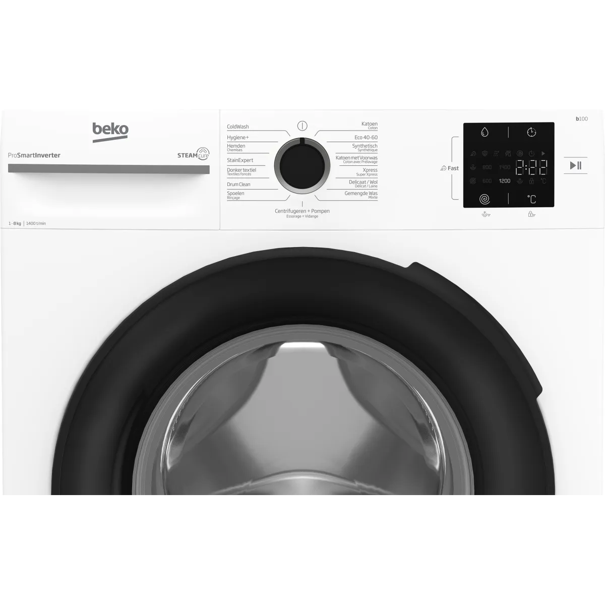 Beko b100 BM1WFU3842W wasmachine Voorbelading 8 kg 1400 RPM Zwart, Wit - Image 5 beko b100 bm1wfu3842w wasmachine voorbelading 8 kg 1400 rpm zwart, wit - image 5