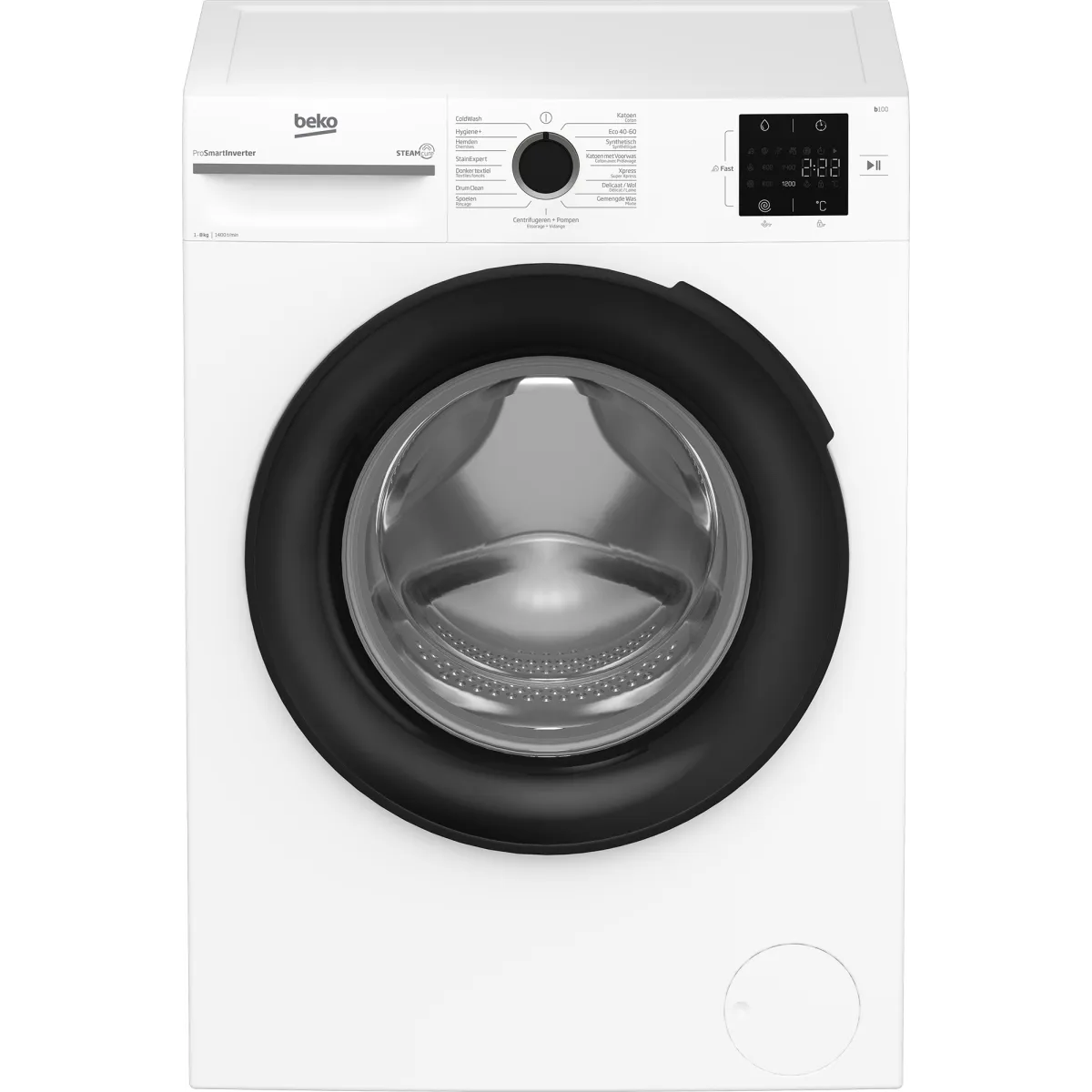 Beko b100 BM1WFU3842W wasmachine Voorbelading 8 kg 1400 RPM Zwart, Wit - Main Image beko b100 bm1wfu3842w wasmachine voorbelading 8 kg 1400 rpm zwart, wit - main image