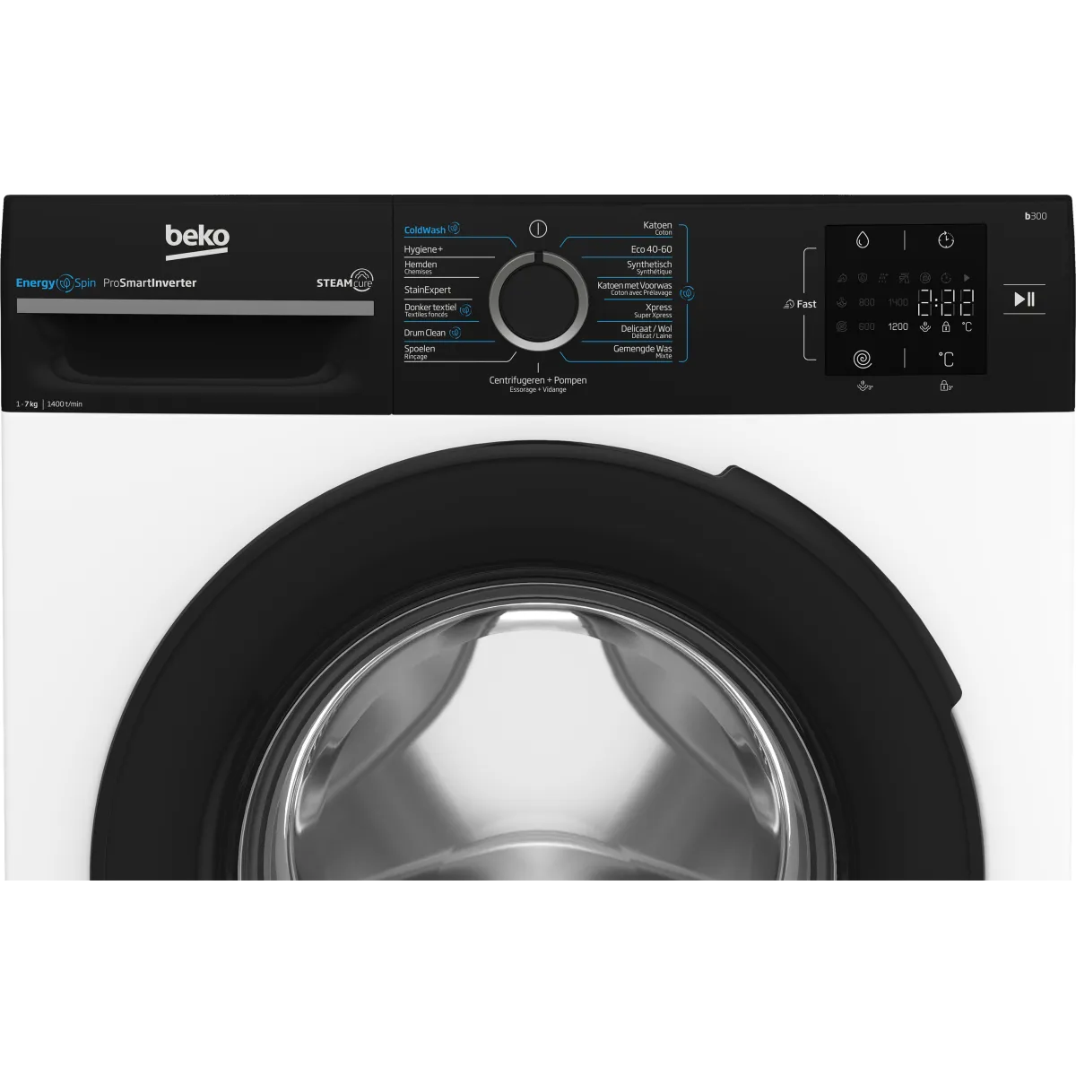 Beko b300 BM3WFU3741B wasmachine Voorbelading 7 kg 1400 RPM Wit - Image 5 beko b300 bm3wfu3741b wasmachine voorbelading 7 kg 1400 rpm wit - image 5