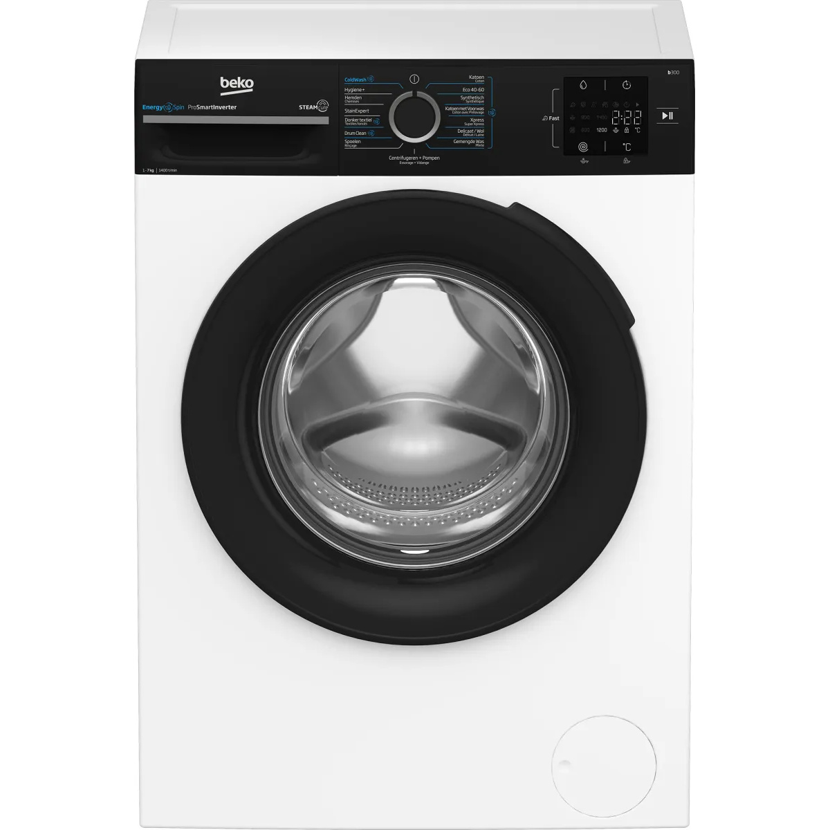 Beko b300 BM3WFU3741B wasmachine Voorbelading 7 kg 1400 RPM Wit - Main Image beko b300 bm3wfu3741b wasmachine voorbelading 7 kg 1400 rpm wit - main image
