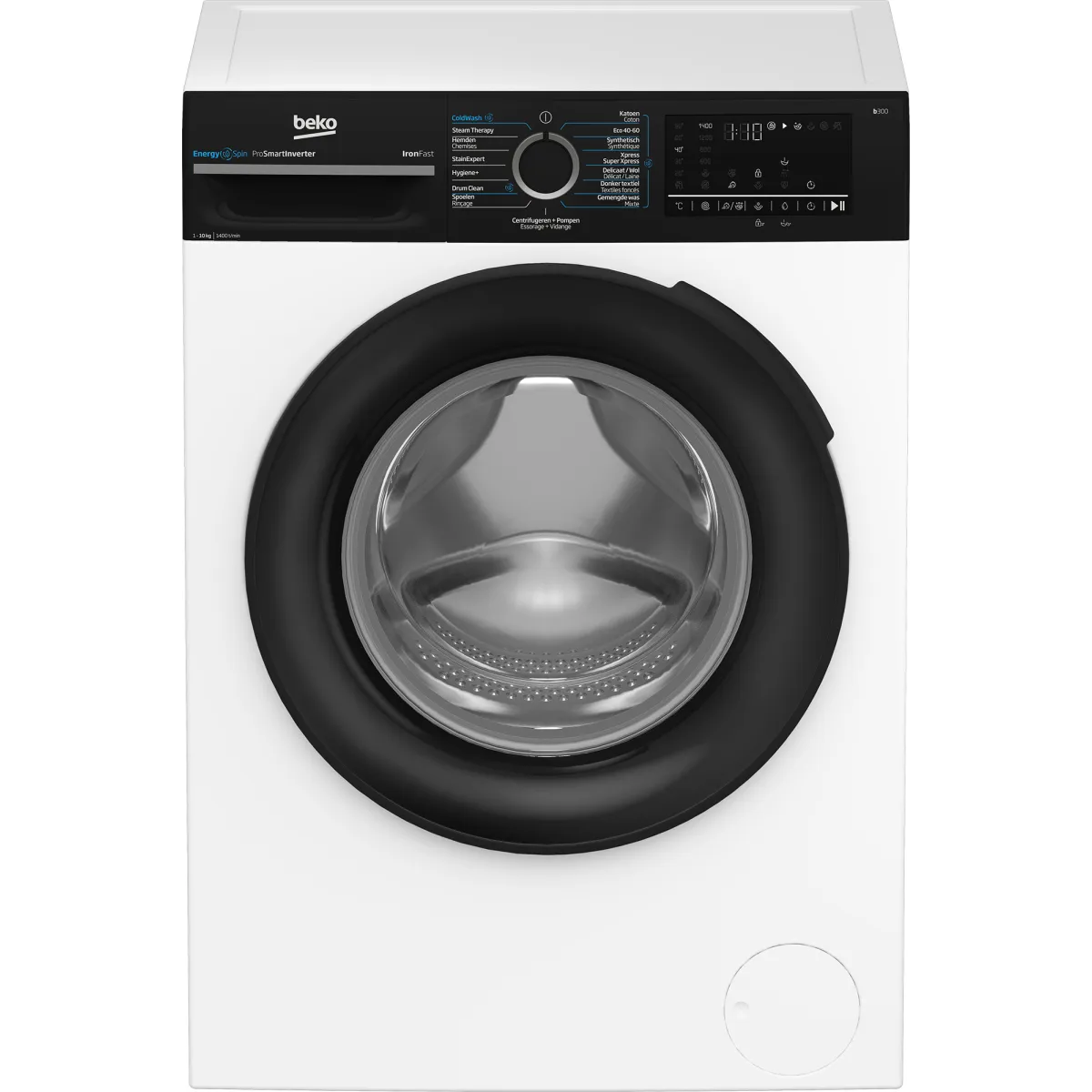 Beko b300 BM3WFU41041B wasmachine Voorbelading 10 kg 1400 RPM Zwart, Wit - Main Image beko b300 bm3wfu41041b wasmachine voorbelading 10 kg 1400 rpm zwart, wit - main image