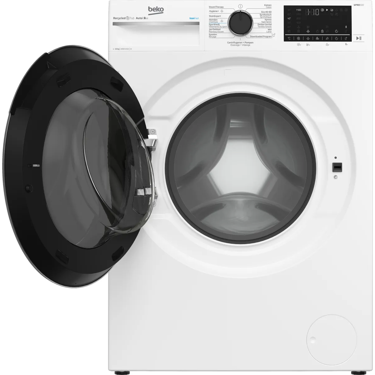 Beko B5WT5104106W wasmachine Voorbelading 10 kg 1400 RPM Wit - Image 4 beko b5wt5104106w wasmachine voorbelading 10 kg 1400 rpm wit - image 4