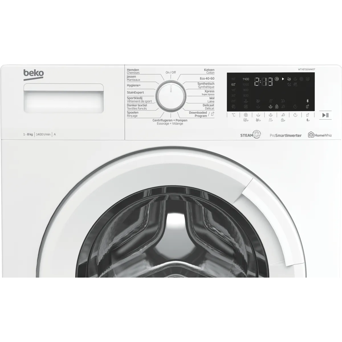 Beko WTV8716XWWST wasmachine Voorbelading 8 kg 1400 RPM Wit - Image 4 beko wtv8716xwwst wasmachine voorbelading 8 kg 1400 rpm wit - image 4