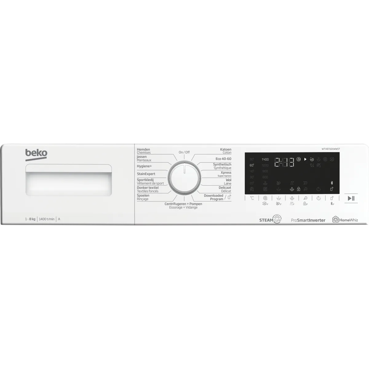 Beko WTV8716XWWST wasmachine Voorbelading 8 kg 1400 RPM Wit - Image 5 beko wtv8716xwwst wasmachine voorbelading 8 kg 1400 rpm wit - image 5