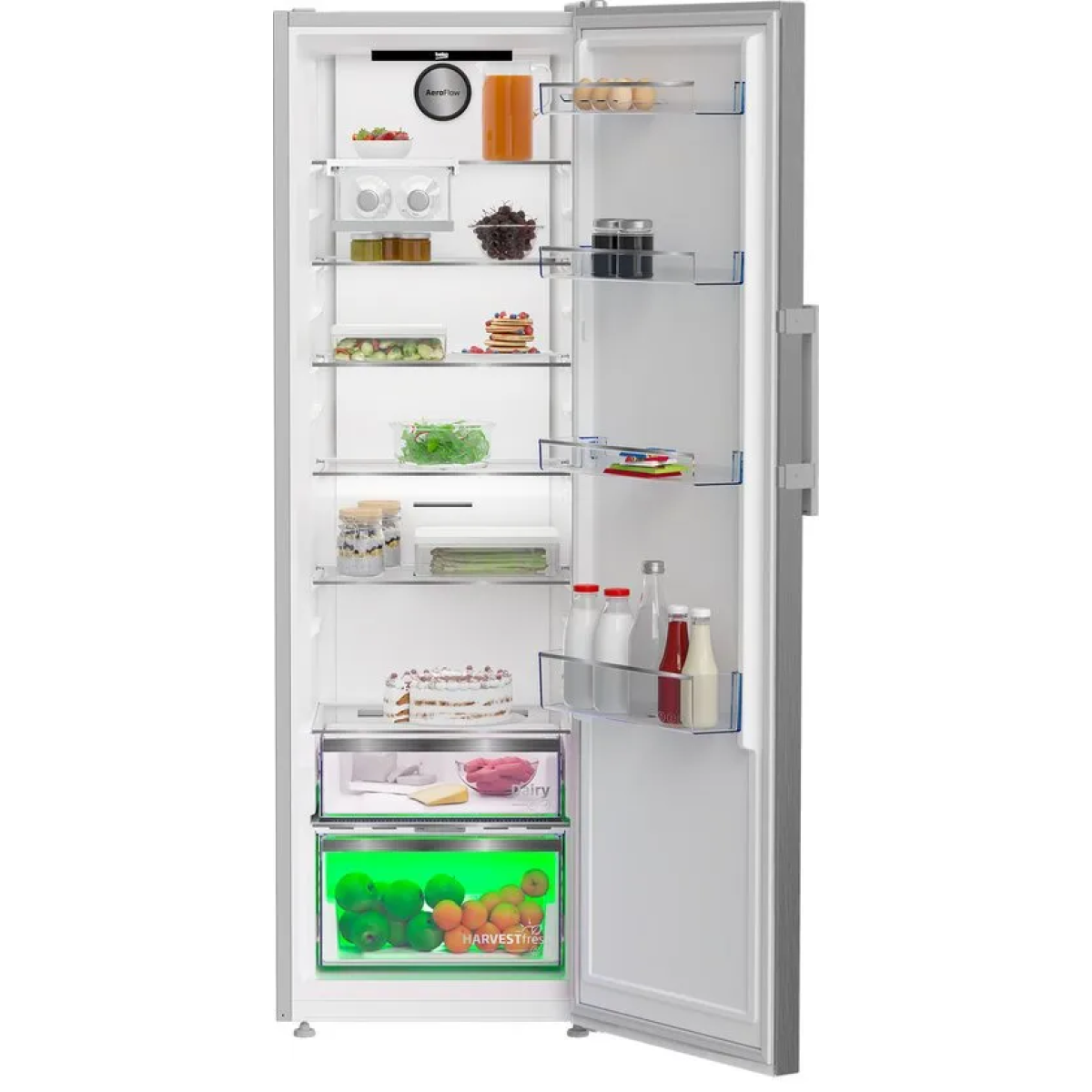 beko 1 deur koelkast b7rmlne446zxp silver - c