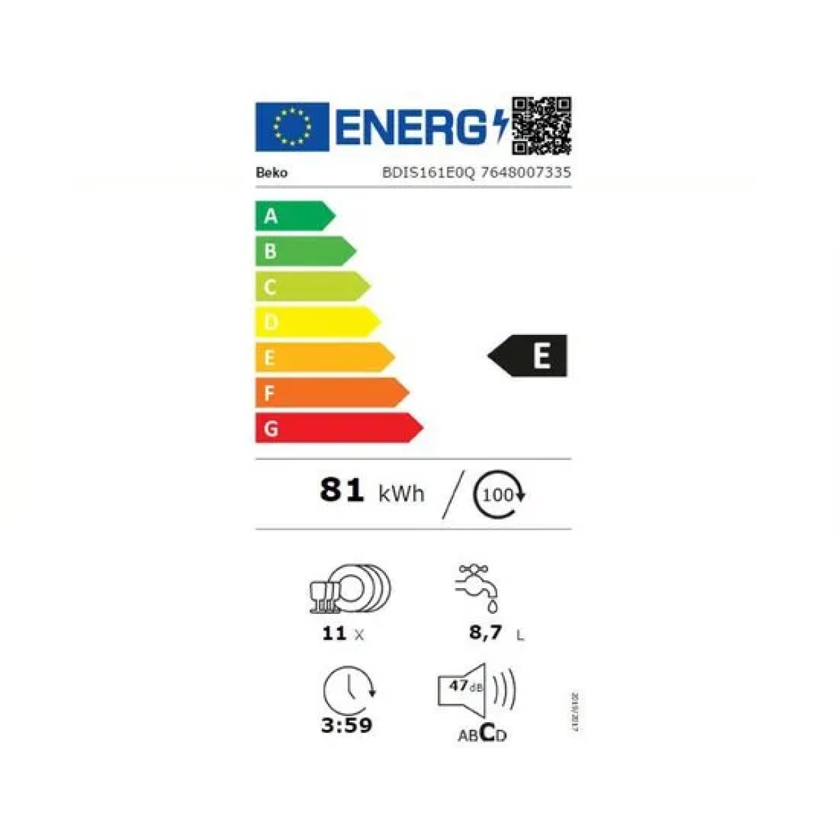 beko b300 bdis161e0q volledig ingebouwd 11 couverts e