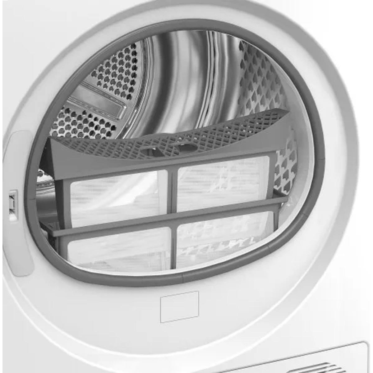 beko d3h28303w, vrijstaand, voorbelading, warmtepomp, wit, draaiknop, touch, rechts