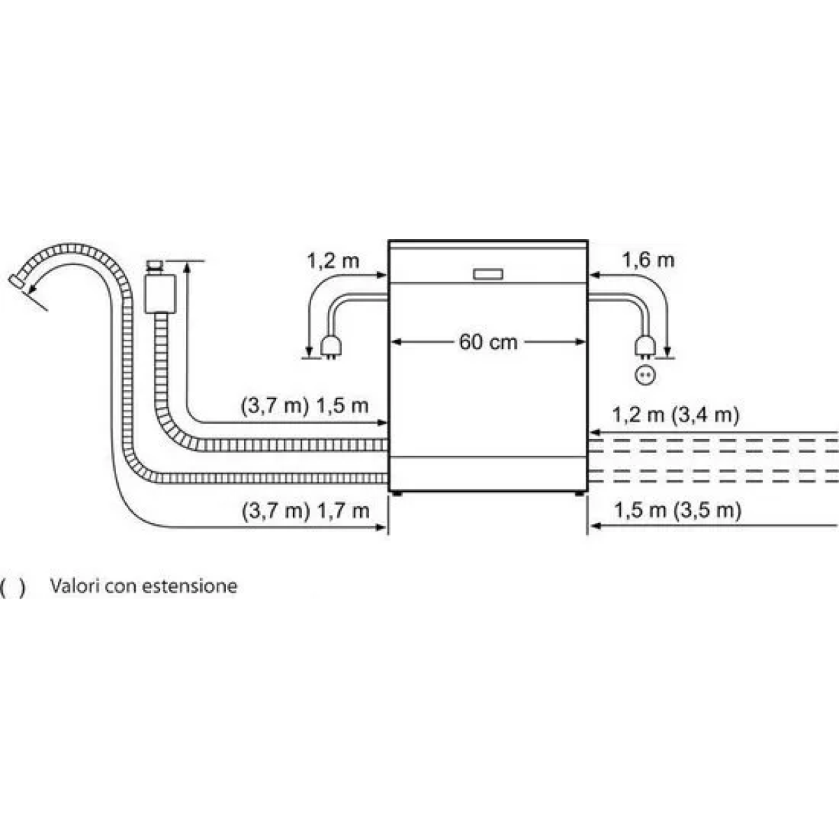 bosch sms25ai05e - serie 2 - vrijstaande vaatwasser - rvs - 12 couverts - energielabel e