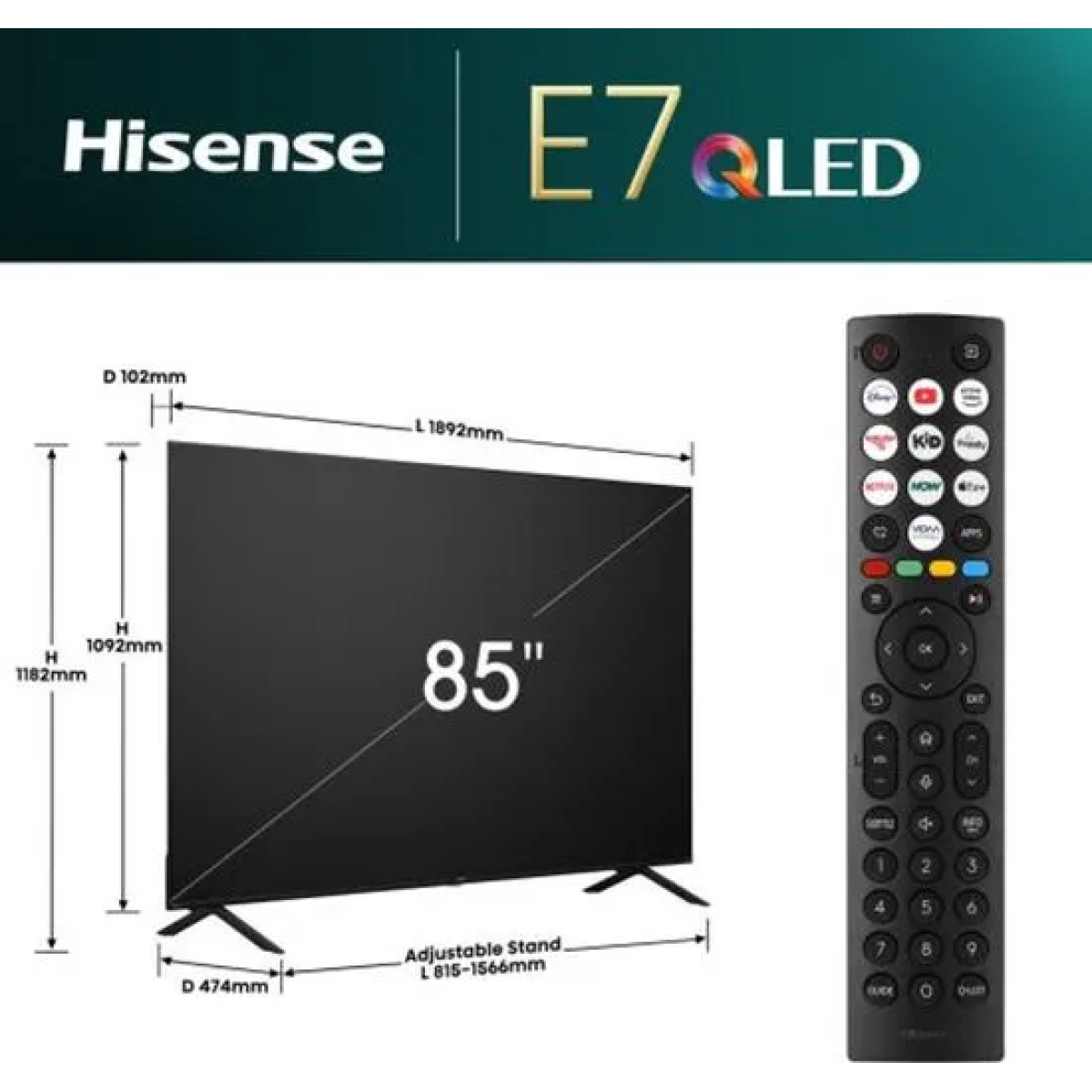 hisense | qled tv 4k 85e79nq (2024) - 85 inch