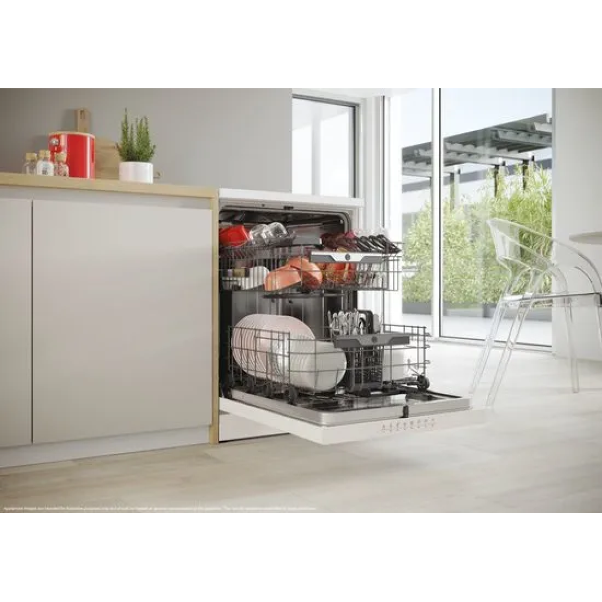 hoover hf 6c4f0w - vrijstaande vaatwasser - 16 couverts - energieklass c - speed-drive inverter - auto open - 44 db - wifi - 10 jaar garantie op onderdelen