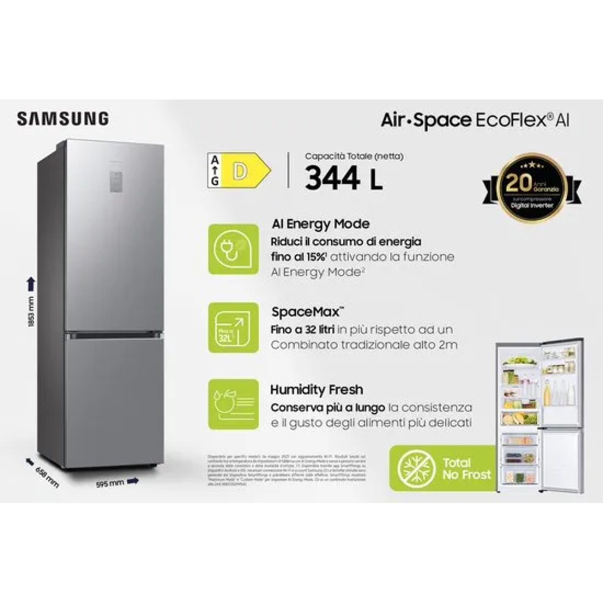 samsung rb34c671ds9 onderbouw 344 l d roestvrijstaal