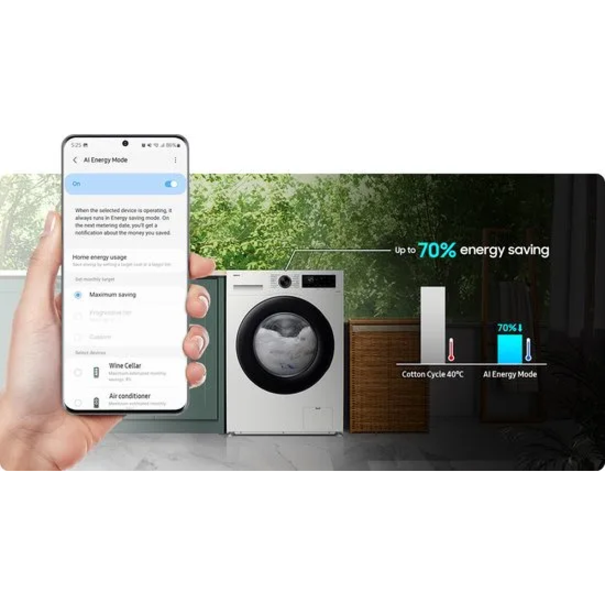 Samsung WW91CGC04ATHEN - EcoBubble - 5000 serie - Wasmachine - 10% zuiniger dan energielabel A samsung ww91cgc04athen - ecobubble - 5000 serie - wasmachine - 10% zuiniger dan energielabel a