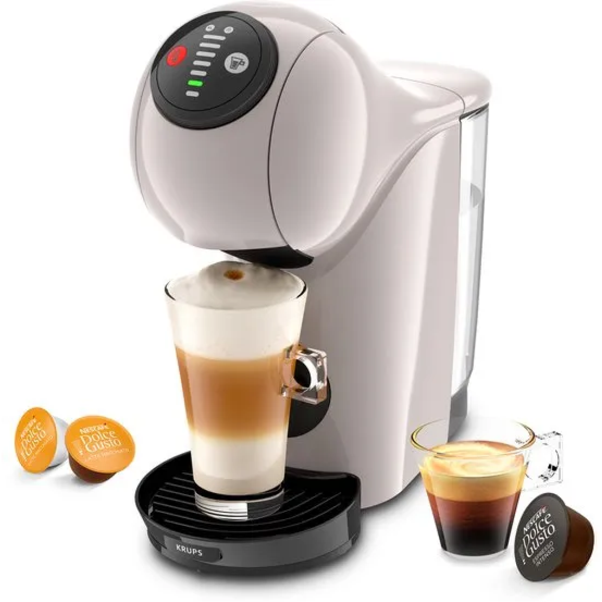 Krups NESCAFÉ Dolce Gusto Genio S KP243A - Koffiecupmachine - Basic Taupe - Automatische Stop - Eenvoudig Personaliseren - Met XL-functie - Voor Dolce Gusto Cups krups nescafé dolce gusto genio s kp243a - koffiecupmachine - basic taupe - automatische stop - eenvoudig personaliseren - met xl-functie - voor dolce gusto cups