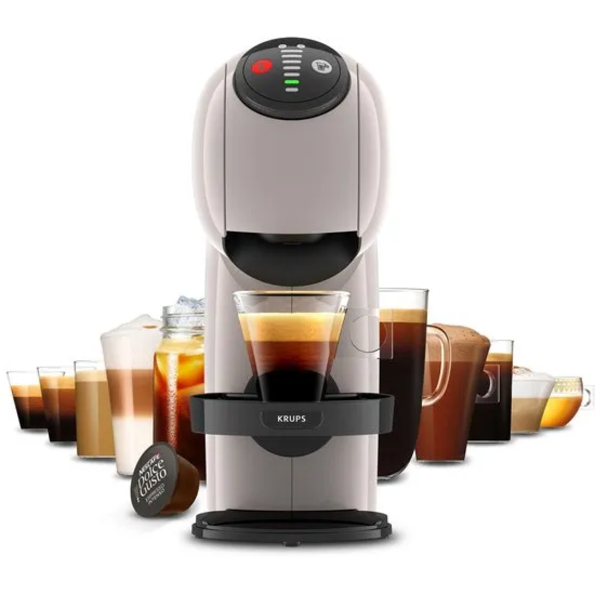 Krups NESCAFÉ Dolce Gusto Genio S KP243A - Koffiecupmachine - Basic Taupe - Automatische Stop - Eenvoudig Personaliseren - Met XL-functie - Voor Dolce Gusto Cups krups nescafé dolce gusto genio s kp243a - koffiecupmachine - basic taupe - automatische stop - eenvoudig personaliseren - met xl-functie - voor dolce gusto cups