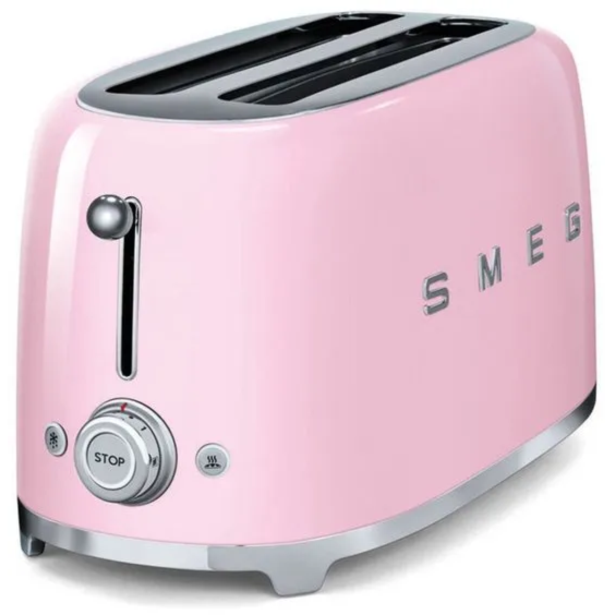 smeg tsf02pkeu - broodrooster - roze - 2x4 - 1500w - 6 niveaus