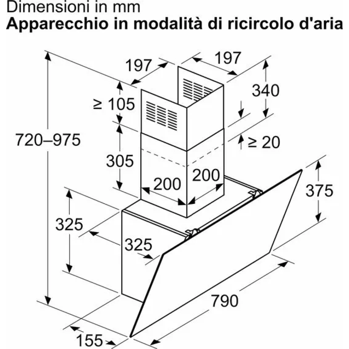 bosch dwk85dk60 - serie 2 - afzuigkap - wandshouwkap - 80 cm - motor met laag geluidsniveau - ledverlichting - zwart