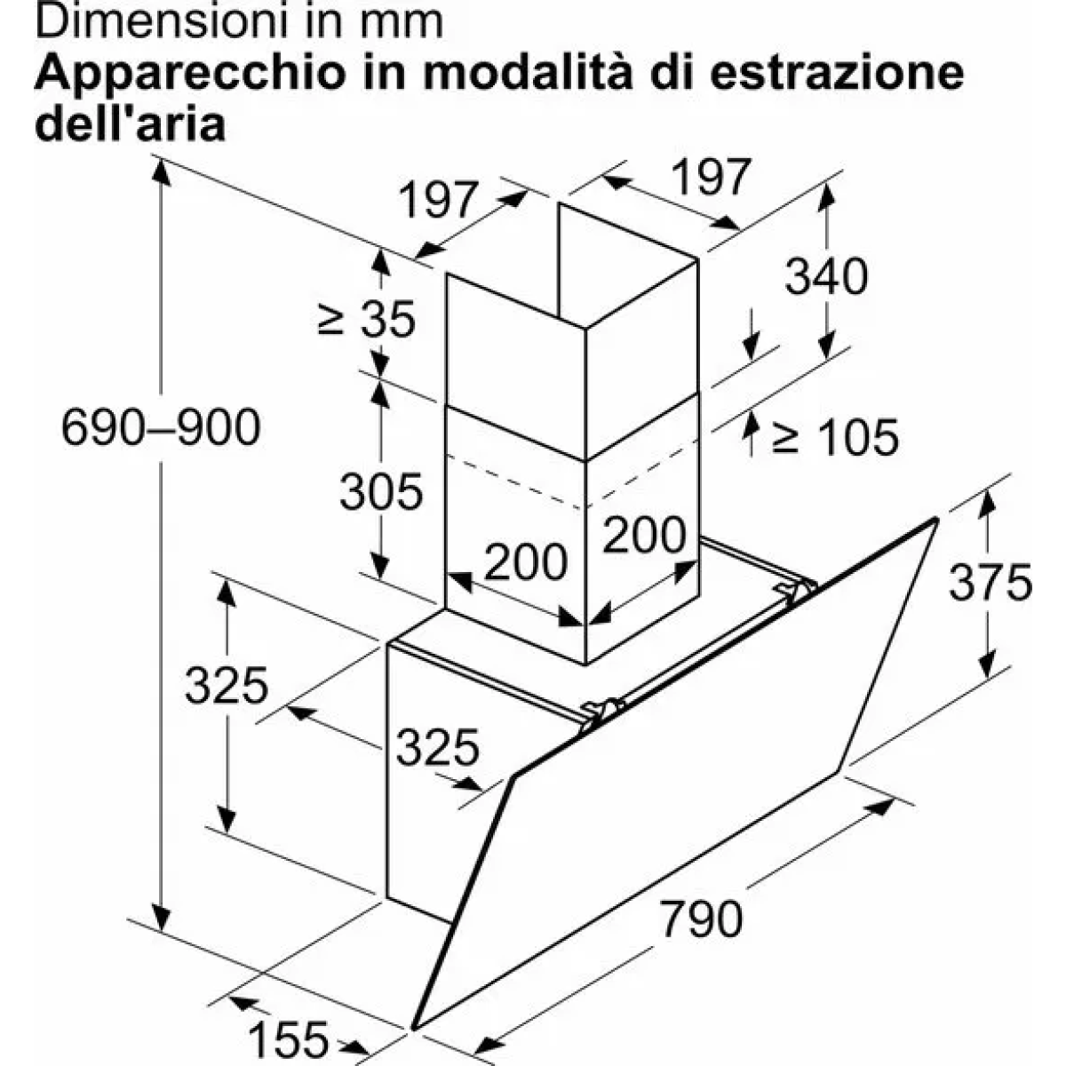 bosch dwk85dk60 - serie 2 - afzuigkap - wandshouwkap - 80 cm - motor met laag geluidsniveau - ledverlichting - zwart
