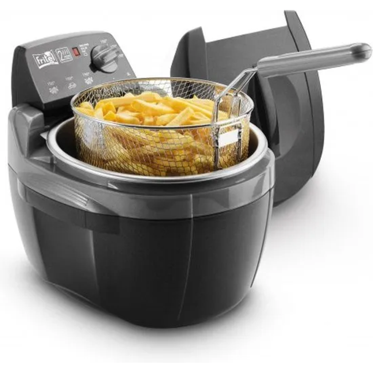FRITEL Frituurpan - Turbo SF® 4209 - Frietketel met Antistofdeksel - Friteuse voor Olie + Vast Vet - 2-4 pers. Frituurketel - 2300W - 3L - Rond - Retro fritel frituurpan - turbo sf® 4209 - frietketel met antistofdeksel - friteuse voor olie + vast vet - 2-4 pers. frituurketel - 2300w - 3l - rond - retro