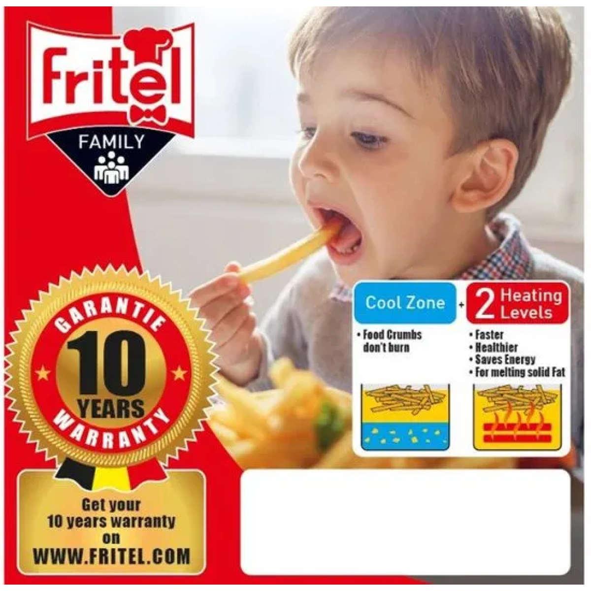 fritel frituurpan - turbo sf® 4209 - frietketel met antistofdeksel - friteuse voor olie + vast vet - 2-4 pers. frituurketel - 2300w - 3l - rond - retro