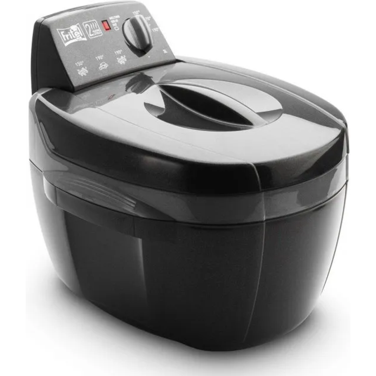 fritel frituurpan - turbo sf® 4209 - frietketel met antistofdeksel - friteuse voor olie + vast vet - 2-4 pers. frituurketel - 2300w - 3l - rond - retro