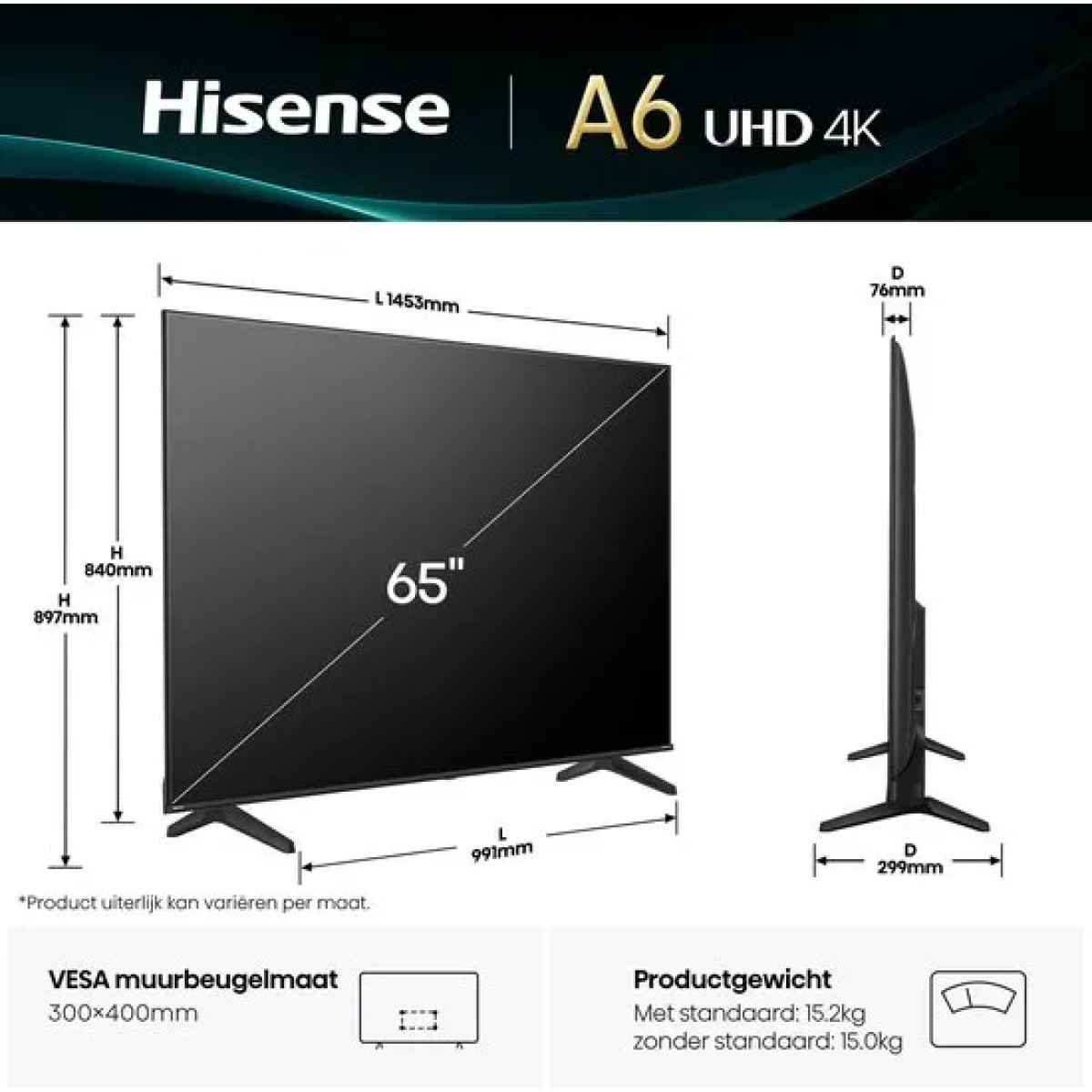 hisense 65a6q - led tv - ultra hd (4k)