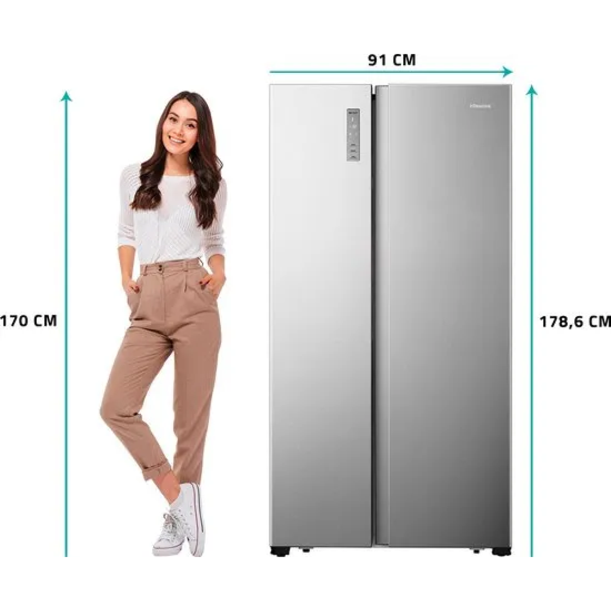 hisense rs677n4bid - amerikaanse koelkast rvs