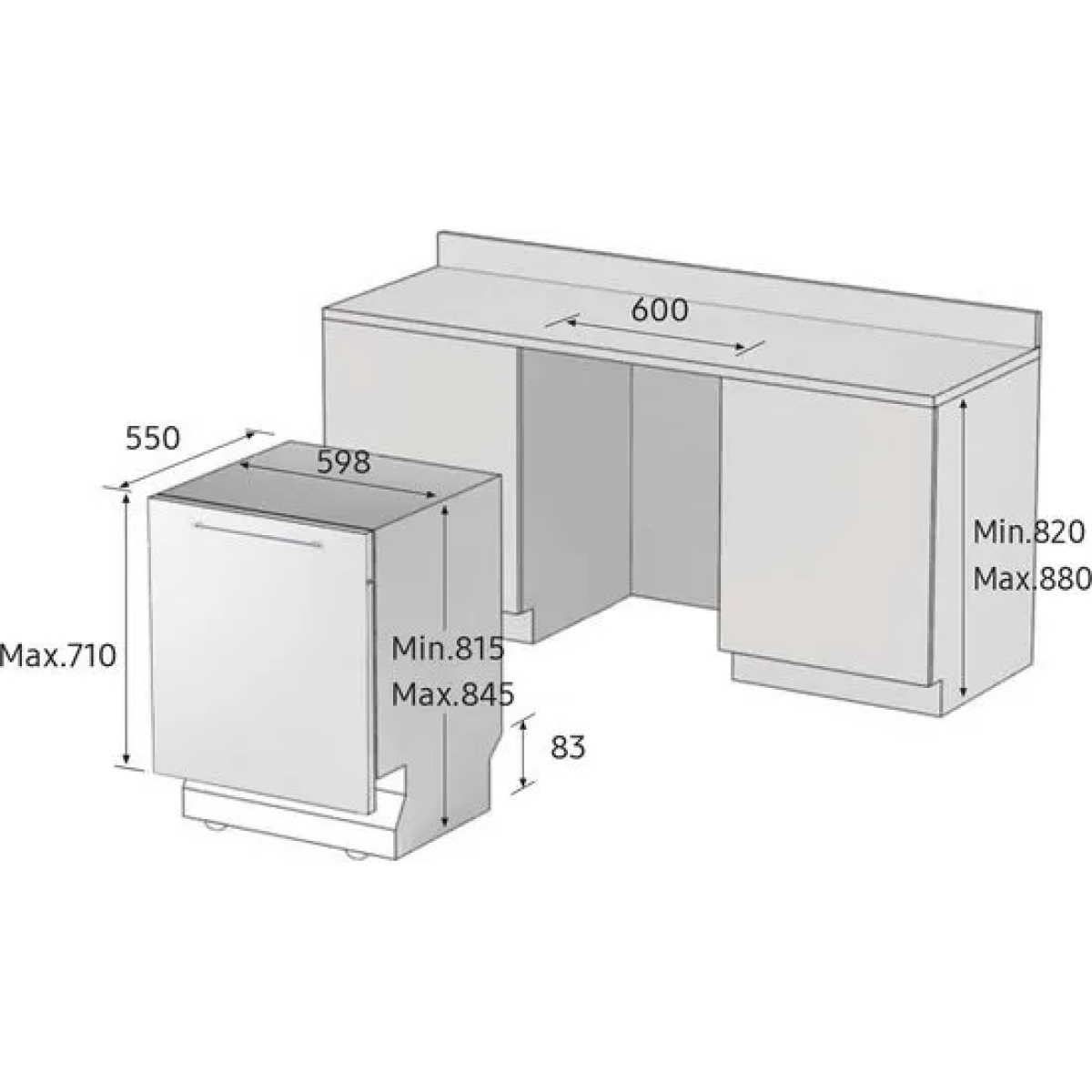samsung inbouw vaatwasser dw60a6082bb - auto open drogen - hygiëne care