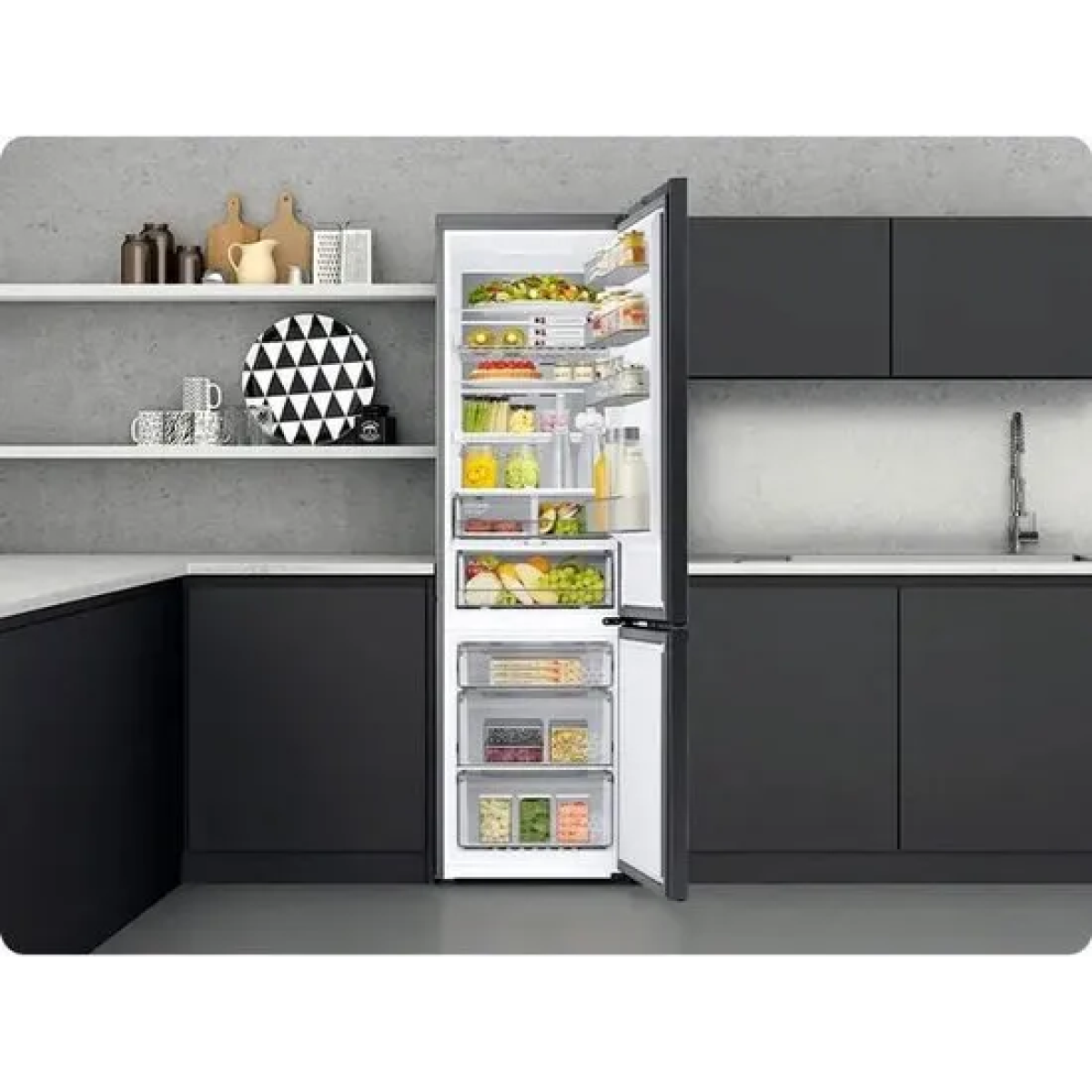 samsung rb38c605cb1/ef koel-vierscolbinatie 390 l c zwart l wifi