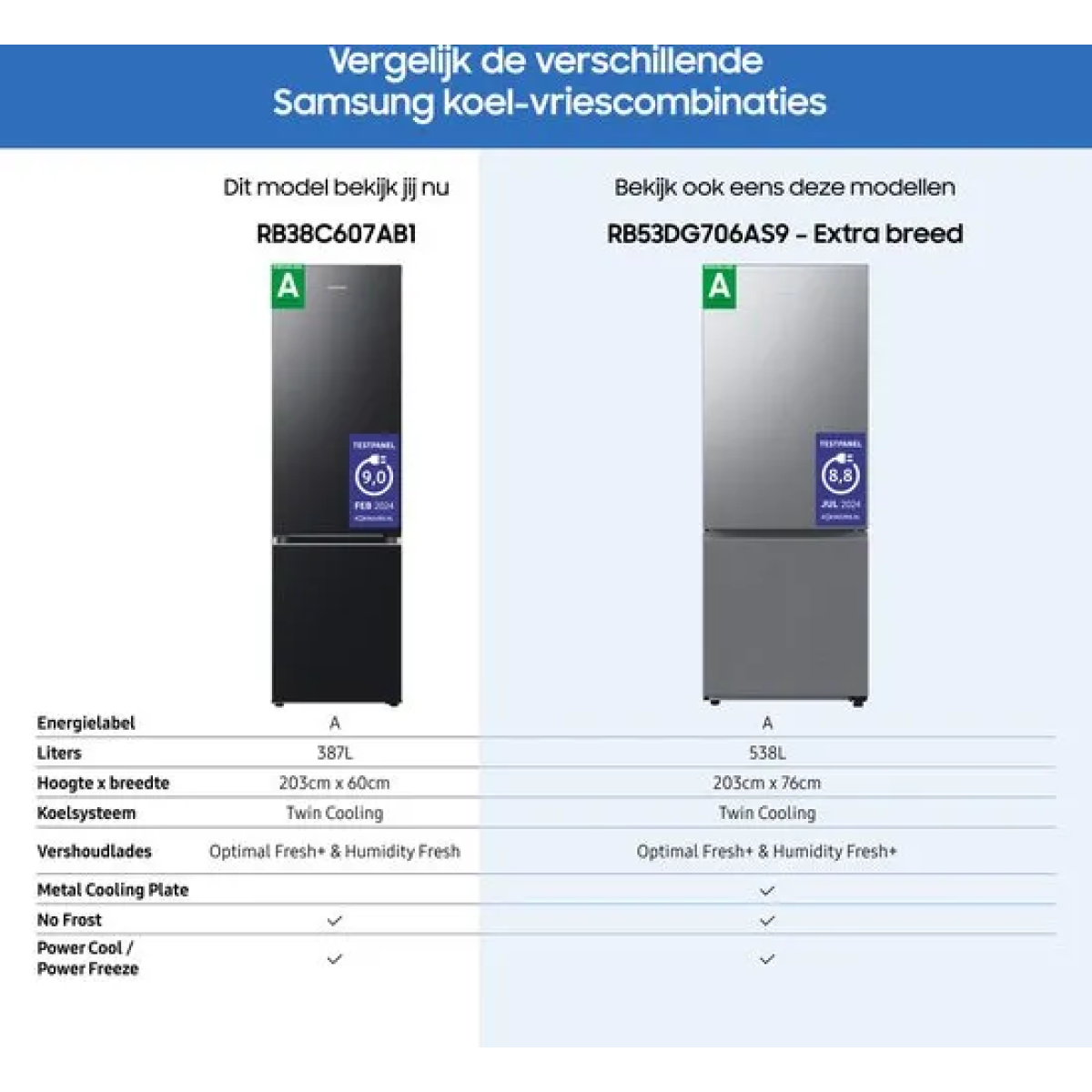 samsung rb38c607ab1/ef - koel-vriescombinatie - zwart - met wi-fi