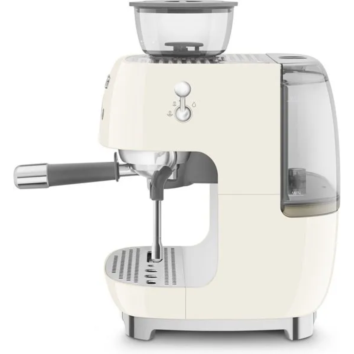 smeg egf03creu - espressomachine met geïntegreerde bonenmaler - crème