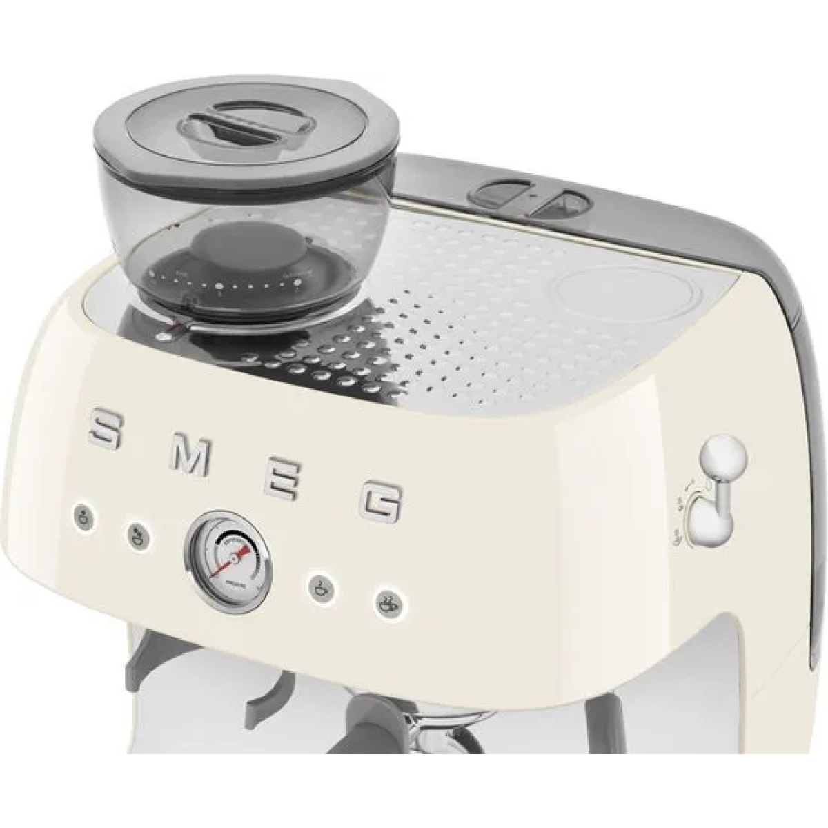 smeg egf03creu - espressomachine met geïntegreerde bonenmaler - crème