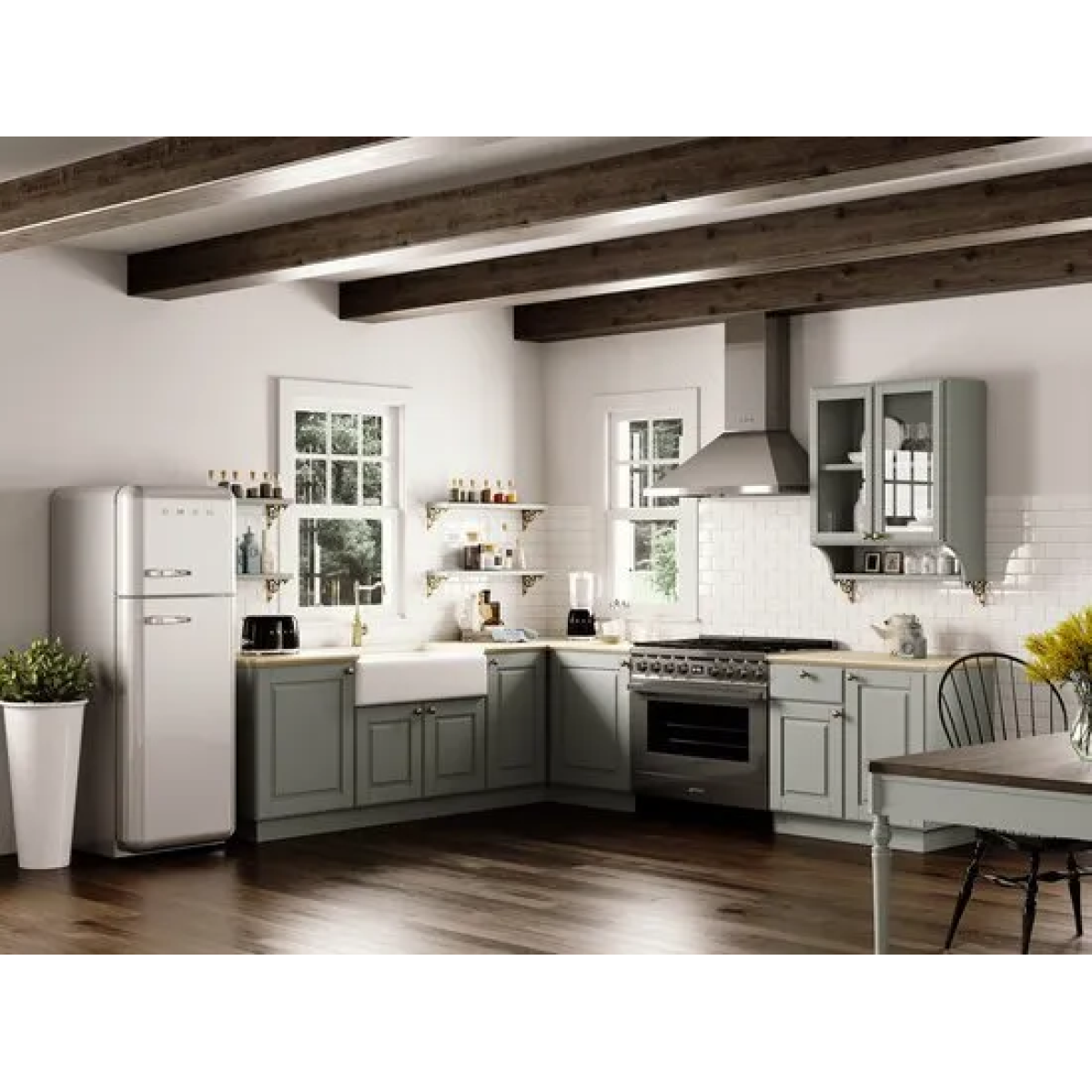 smeg tsf01bleu - broodrooster - zwart - 2x2 - 950w - 6 niveaus