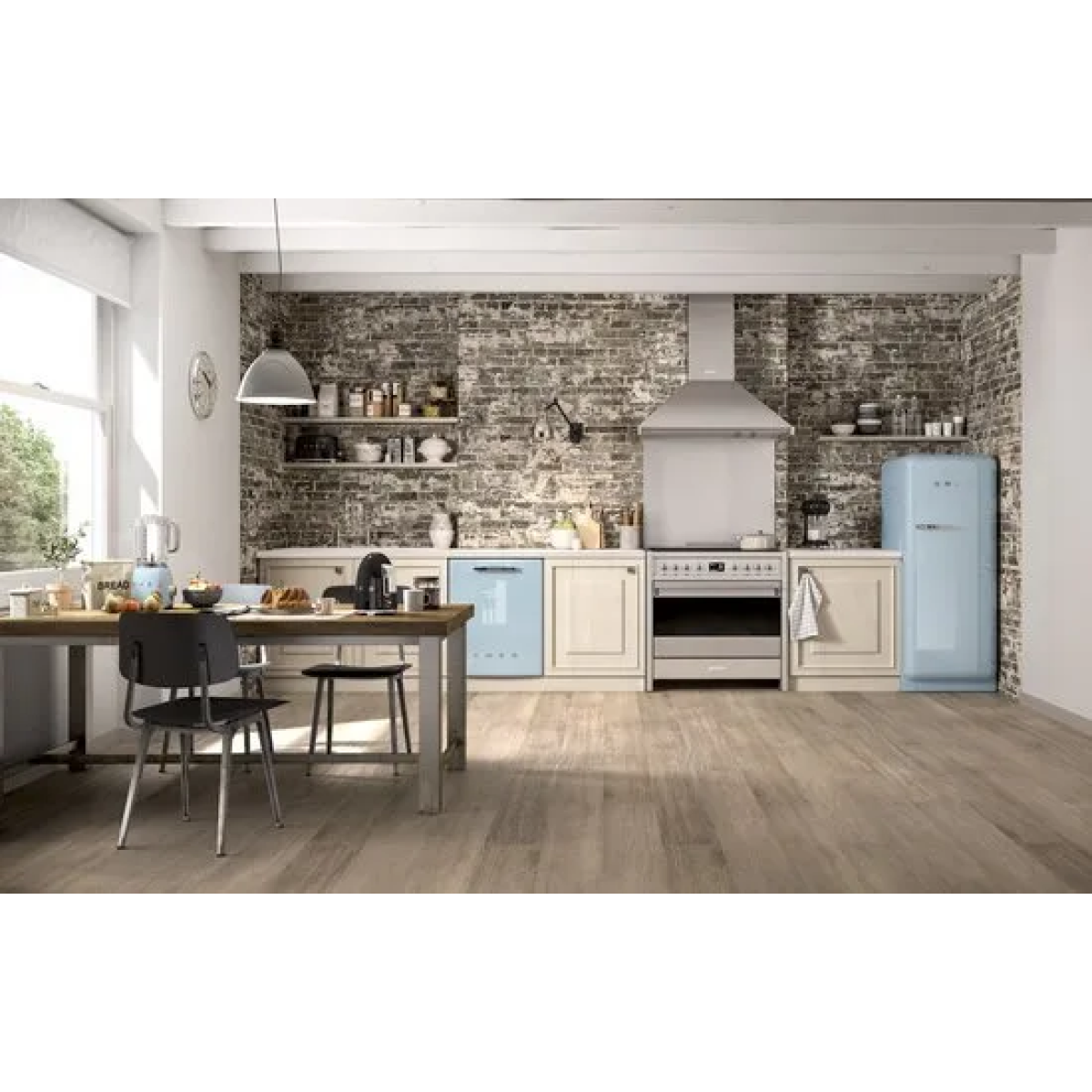 smeg tsf01bleu - broodrooster - zwart - 2x2 - 950w - 6 niveaus