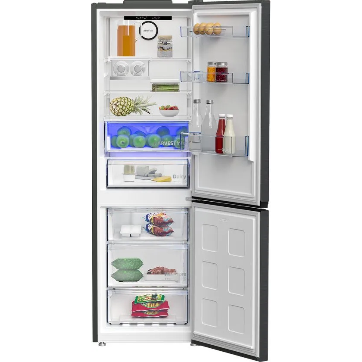 beko b7rcne367hg vrijstaand 316 l b grijs