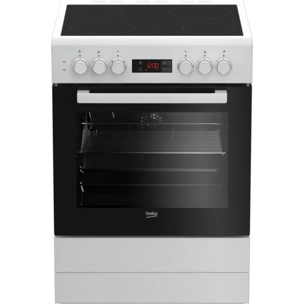 Beko FSE67300WCS - Vrijstaande Vitrokeramische Fornuis - Stoomreiniging - Hetelucht Oven