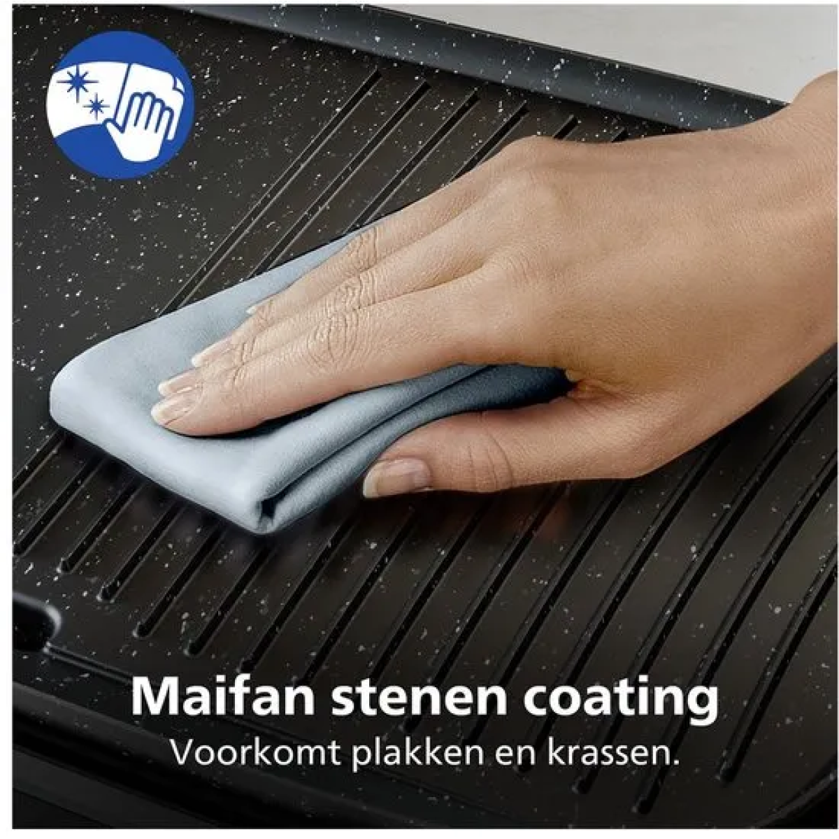 philips hd6222/90 grillplaat zwart