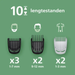 Philips Series 3000 Multigroom - Baardtrimmer - 9 in 1 - Neushaartrimmer - Intimate trimmer - Face&Hair&Body - Opbergzakje - Zwart - MG3945/15