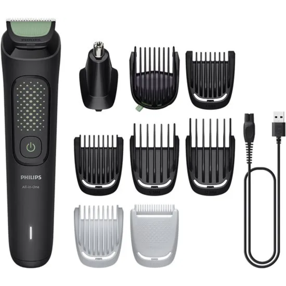 philips series 3000 multigroom - baardtrimmer - 9 in 1 - neushaartrimmer - intimate trimmer - face&hair&body - opbergzakje - zwart - mg3945/15