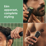 Philips Series 3000 Multigroom - Baardtrimmer - 9 in 1 - Neushaartrimmer - Intimate trimmer - Face&Hair&Body - Opbergzakje - Zwart - MG3945/15