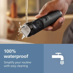 Philips Series 7000 Baardtrimmer mannen - 4 Trimkammen - Dockingstation- Waterproof - Haaropvangsysteem - Opbergetui - Snel laden - Zwart - BT7665/15